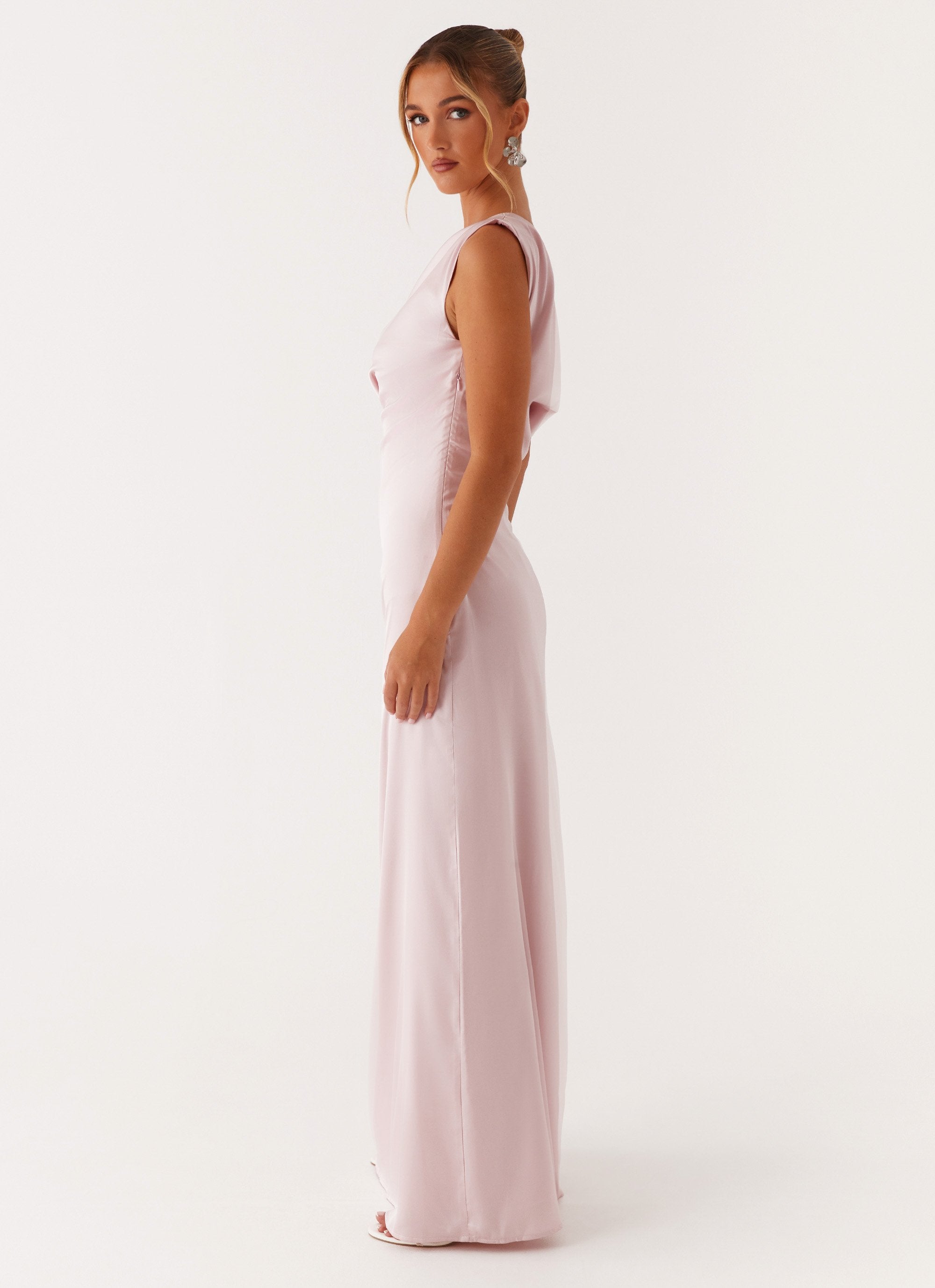 Léa Long Satin Dress Heart of Crystal