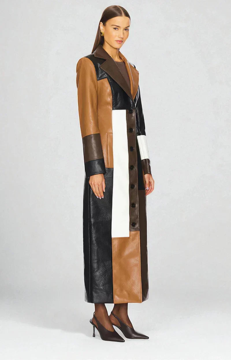 Rosaline Mosaic Leather Coat