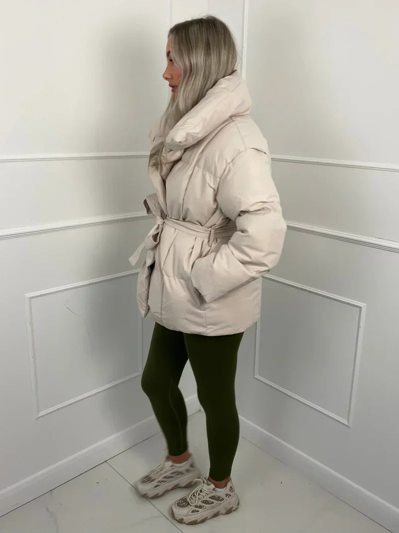 Karly Short Belted Puffer Jacket